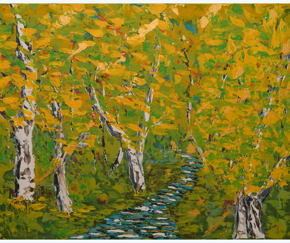 Ein Birkenwald, von mir selbst in acryl gemalt